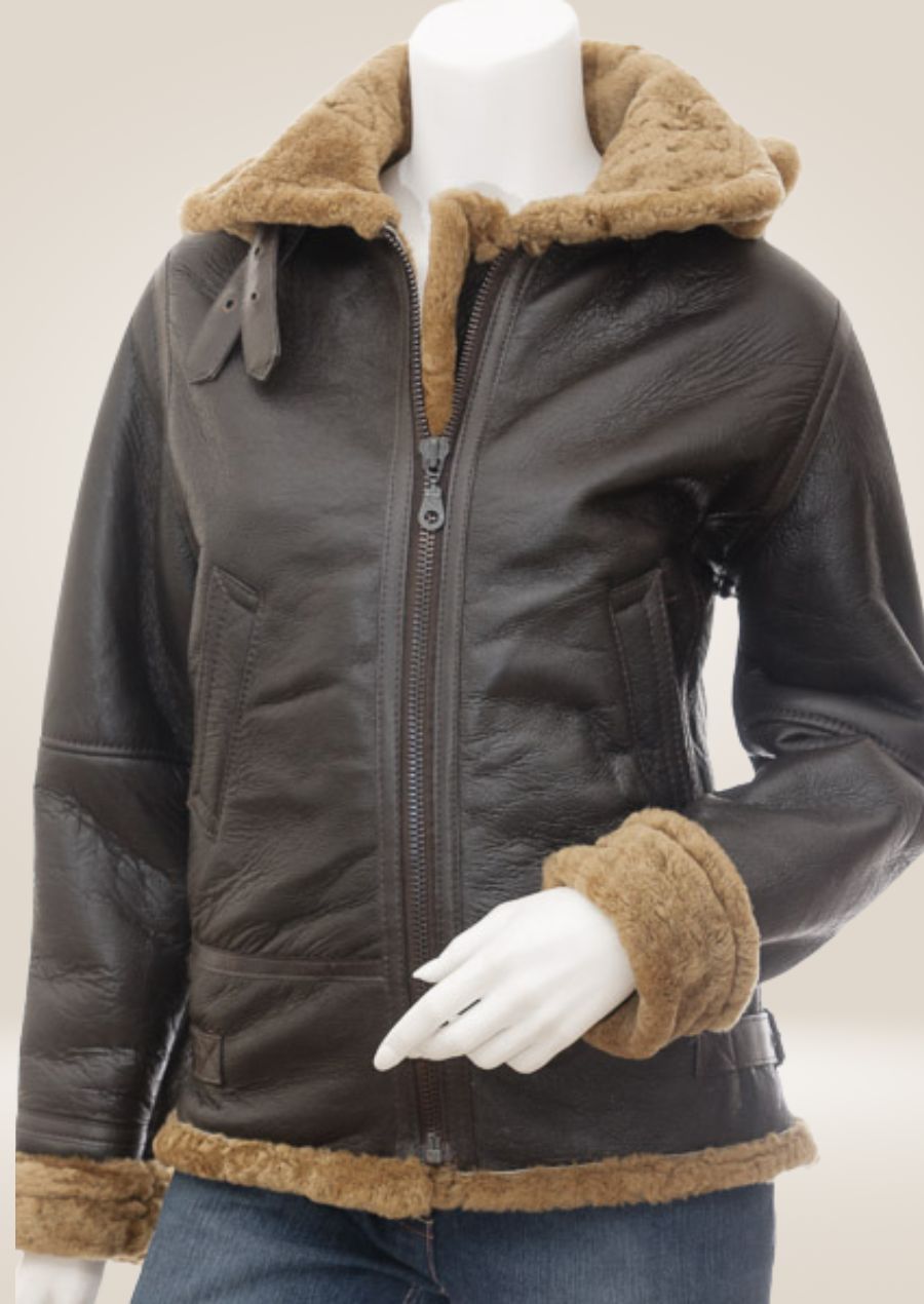 Soft Ginger Sheepskin Jacket for Women