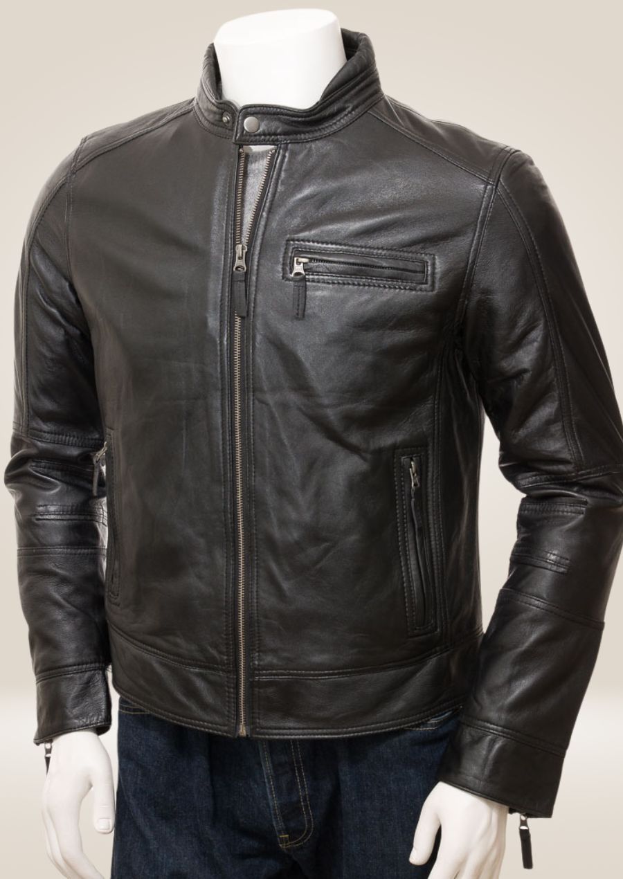 Ultra Soft Black Sheep Nappa Biker Jacket