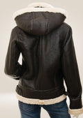 Classic Women's Brown Sheepskin Jacket backside