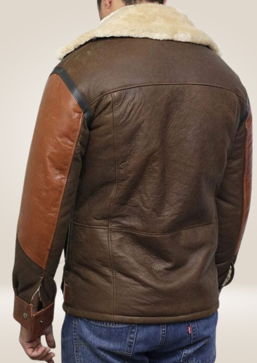 Blouson aviateur en peau de mouton véritable B-3