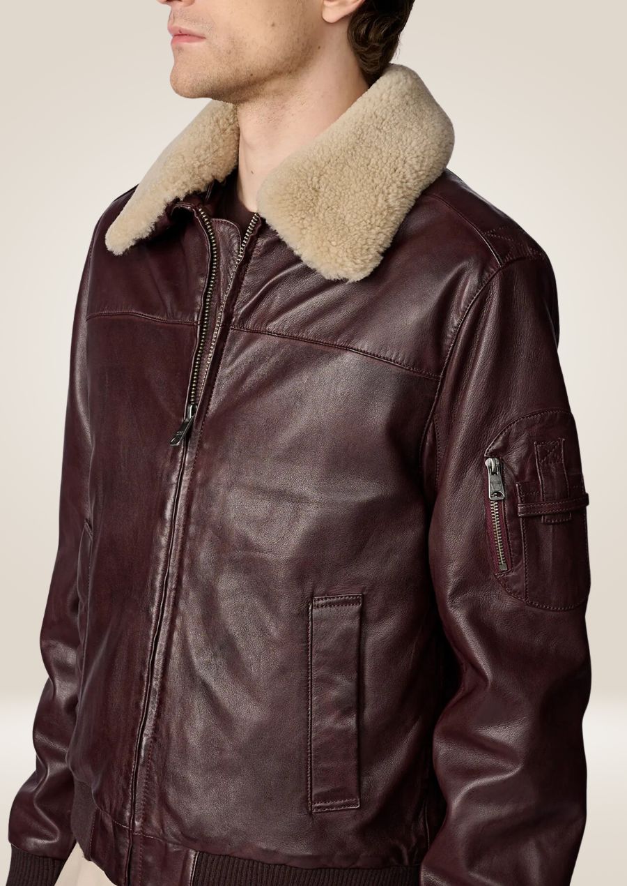 Veste Bombardier B3 rouge vif pour homme