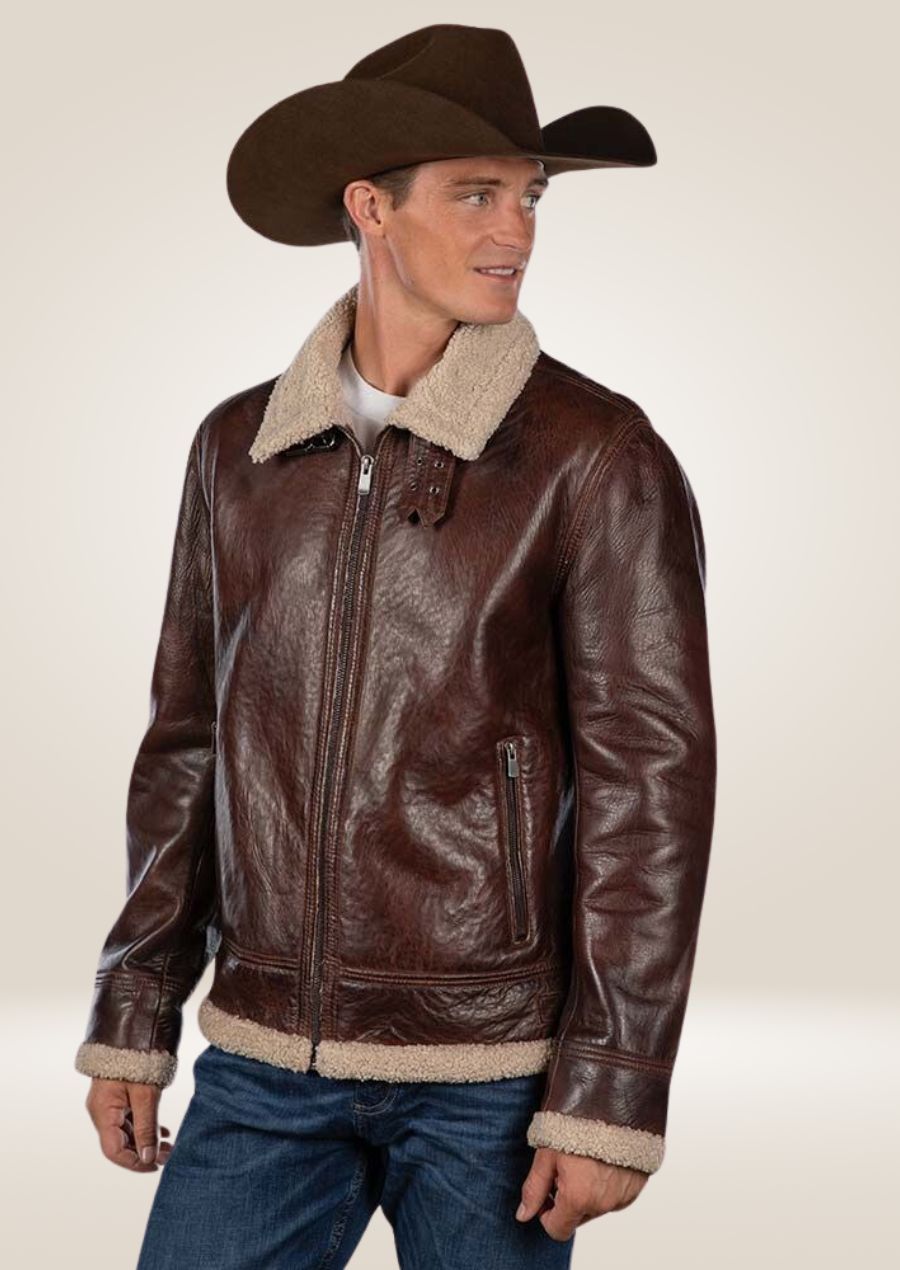 Veste Sherpa marron chocolat pour homme - Style rustique et confortable