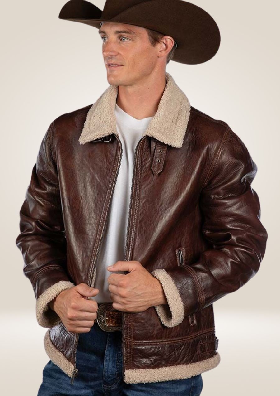 Veste Sherpa marron chocolat pour homme - Style rustique et confortable