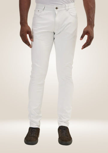 Pantalon en cuir blanc pour homme – Style épuré et net