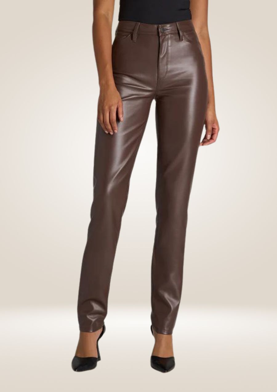 Women's Dark Brown Leather Pants