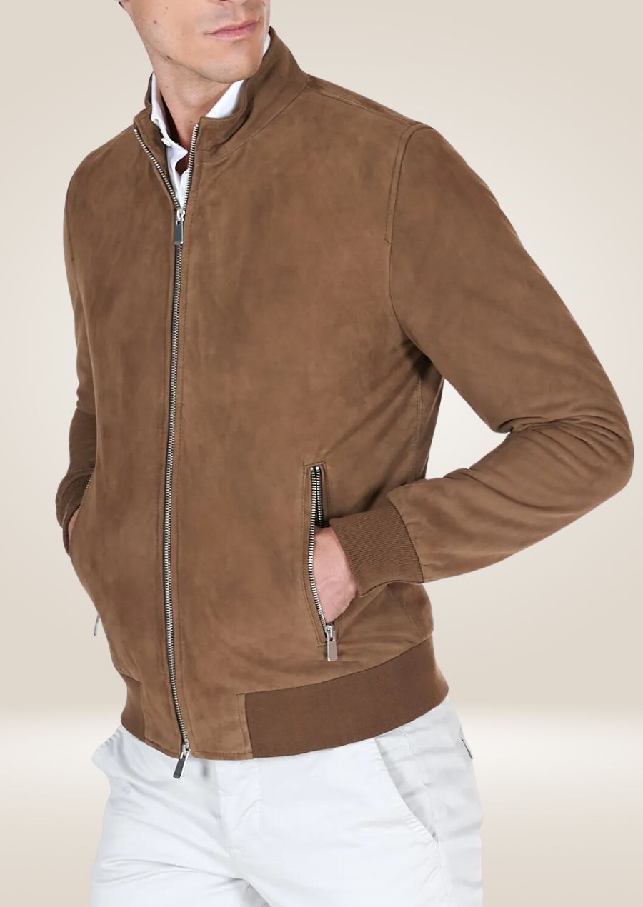 Veste en cuir de chèvre souple faite main pour homme