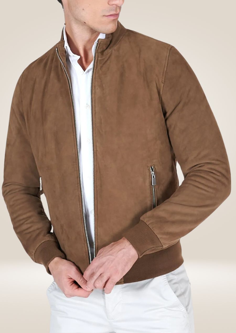 Veste en cuir de chèvre souple faite main pour homme